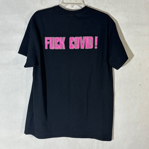 Steel Panther Heavy Metal "F Covid" Pink Black Short Sleeve T Shirt Tee - Picture 5 of 7